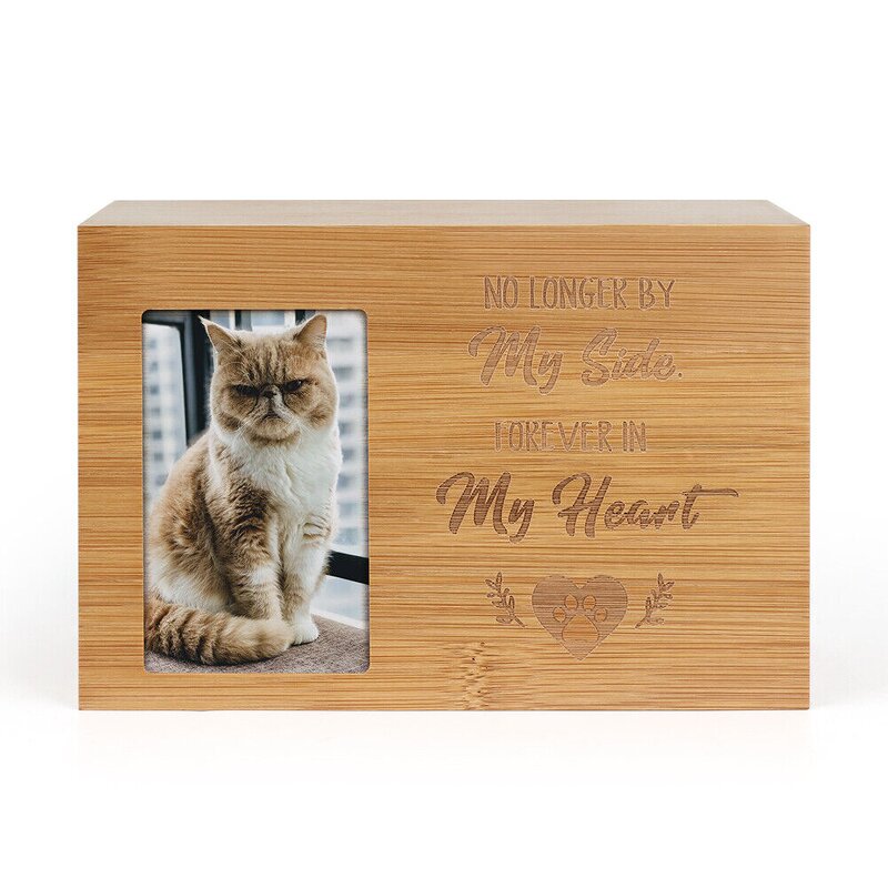 Pet Urn Manufacturer - Custom Bamboo Wood Cinerary Casket with Photo Frame