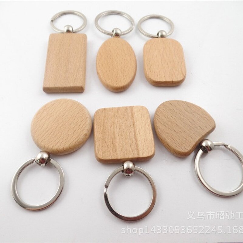 Wood Keychain Manufacturer - Personalized Unfinished Natural DIY Blank Key Tag