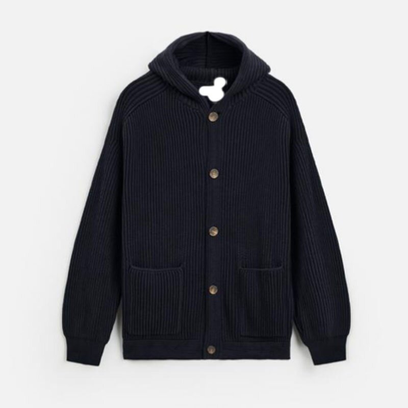 Loose Hooded Knitted Cardigan Factory - OEM Custom Spring Men's Trendy Single-breasted