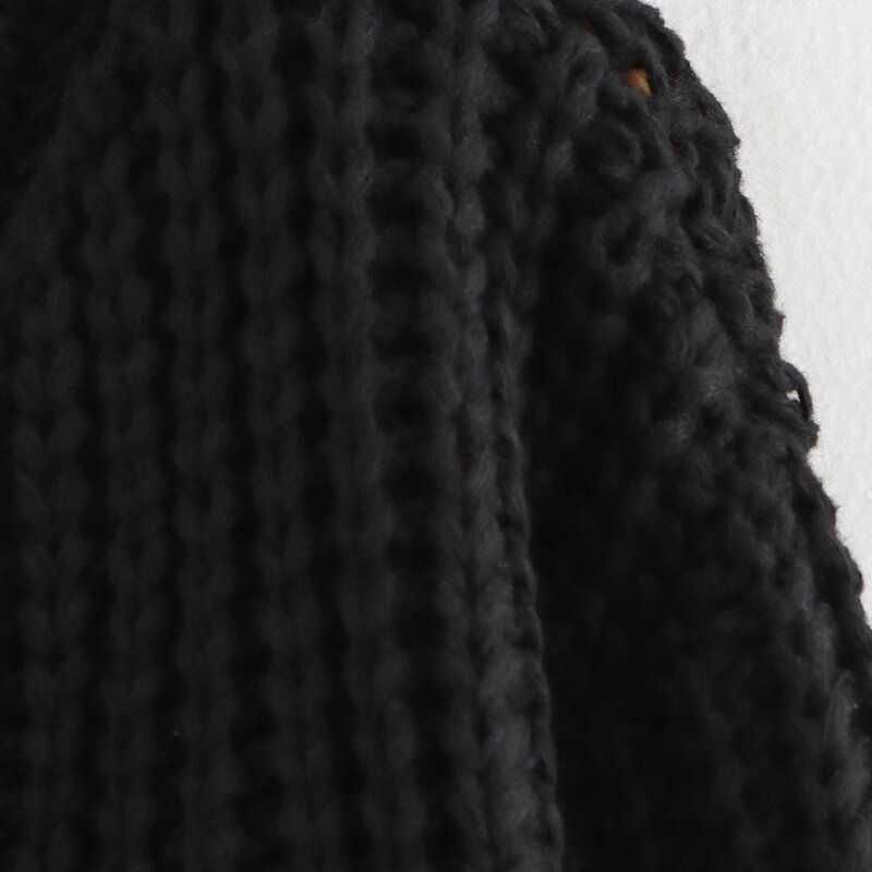 Thick Needle Loose Sweater Jacket Factory - OEM Custom Retro Round Neck Single-Breasted