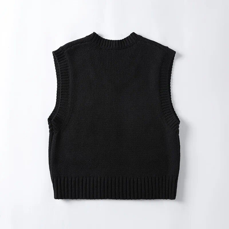 V-neck Heart Jacquard Sweater Vest Factory - OEM Custom Spring Men's Street Style