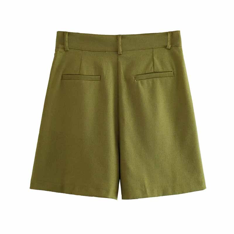 Linen Blend Casual Shorts Factory - OEM Custom Summer Fashion Elegant High Waist