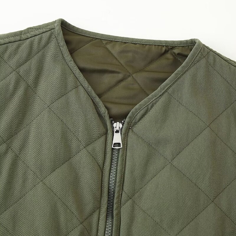 Quilted Washed Cotton Coat Factory - OEM Custom Autumn Fashion Retro Casual Round