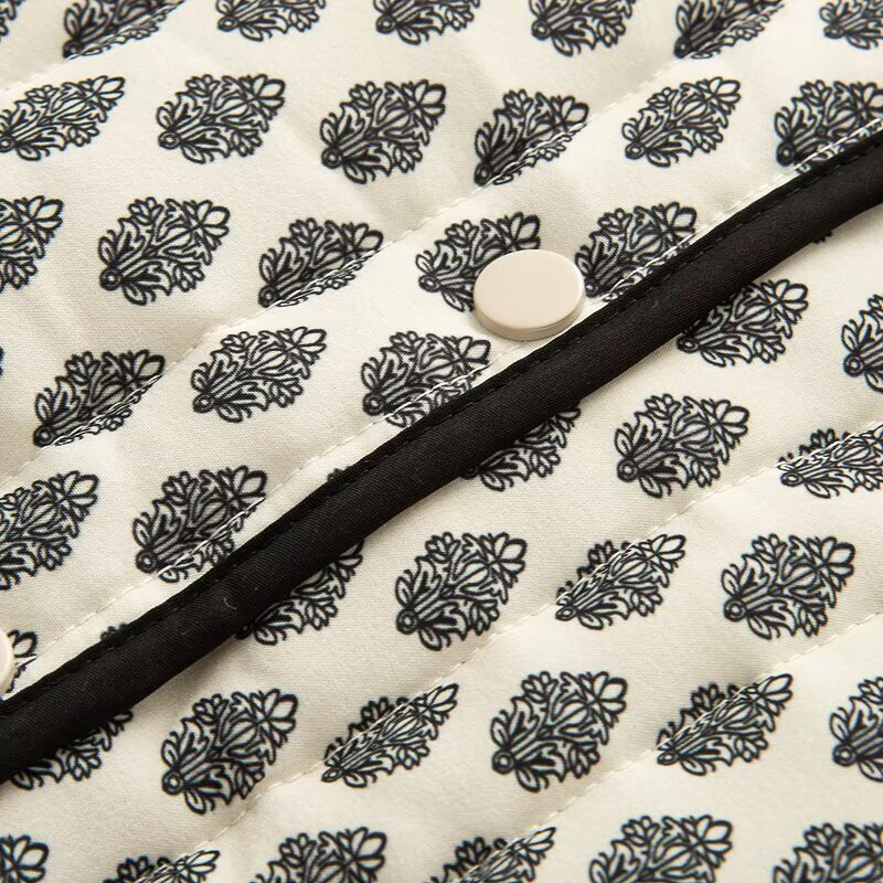 Flower Quilted Cotton Jacket Factory - OEM Custom Autumn Fashion Retro Long Sleeve