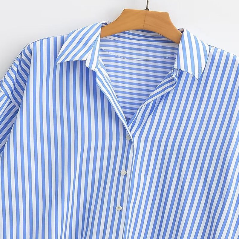 Poplin Shirt Factory - OEM Custom Retro Casual V Neck Sexy Elegant Shirt