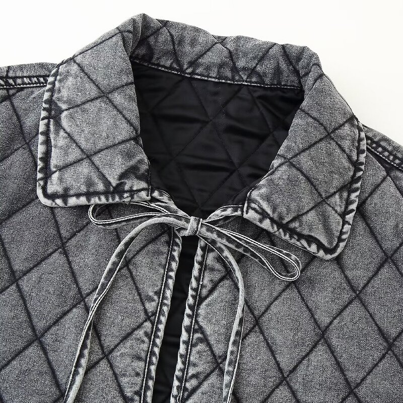 Stone-washed Quilted Cotton Coat Factory - OEM Custom Autumn Fashion Retro Casual