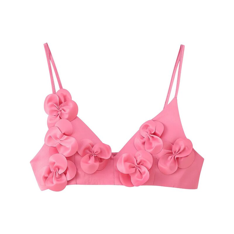 Flower Decorated Vest Long Skirt Set Factory - OEM Custom Retro Camisole High Waist