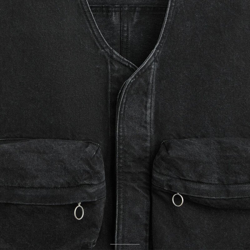 Round Neck Sleeveless Vest Factory - OEM Custom Men's All-match Retro Pocket Workwear