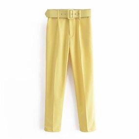 Belt Loose Casual Trousers Factory - OEM Custom High Waist Multi-color Vertical