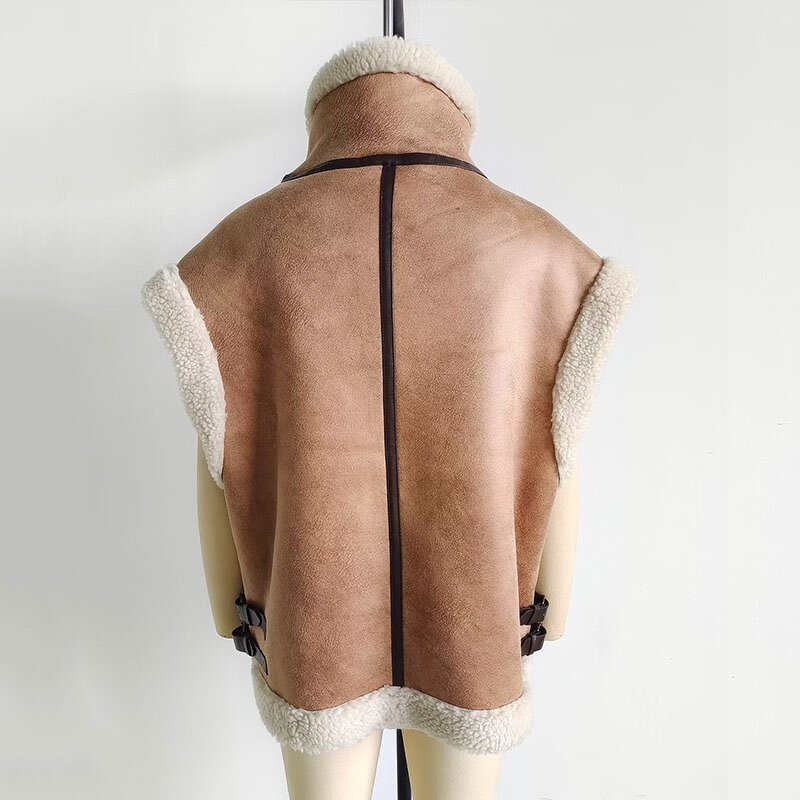 Fleece Splicing Tank Top Factory - OEM Custom Female Waistcoat Chic Top