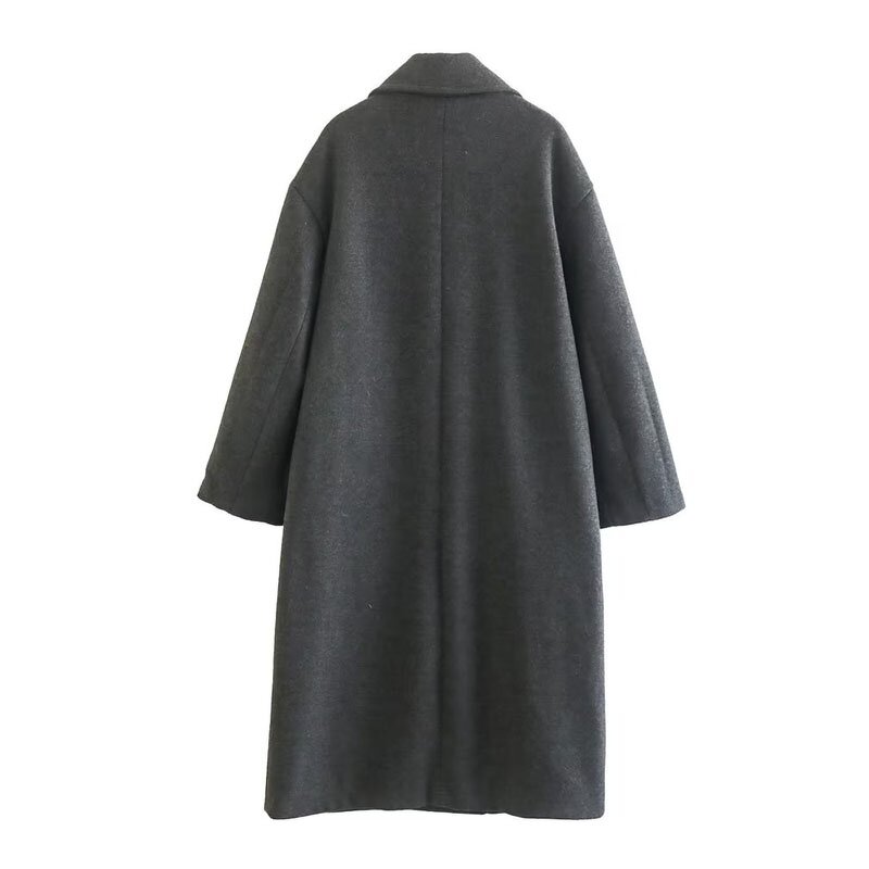 Double Breasted Overcoat Factory - OEM Custom Vintage Long Sleeve Loose Overshirt