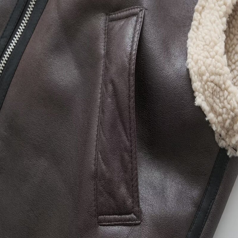 Lapel Vest Motorcycle Fur Vest Factory - OEM Custom Autumn Winter Trend Zipper