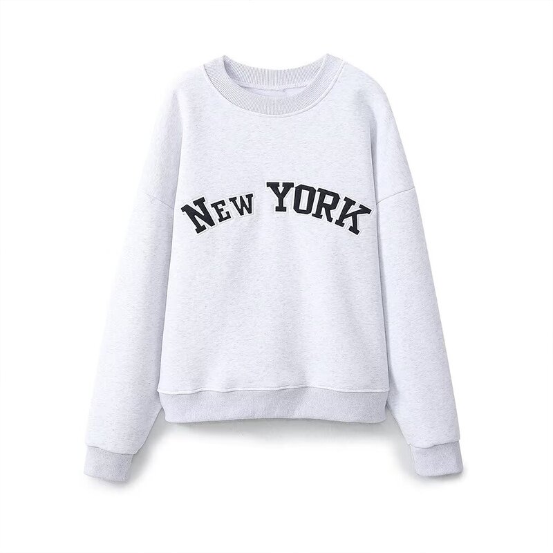 Text Embroidered Velvet Sweatshirt Factory - OEM Custom Sports Retro Ladies Top