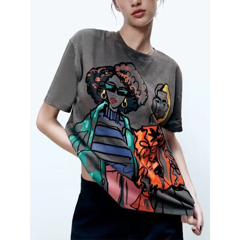 Character Print T Shirt Factory - OEM Custom Vintage Crew Neck Streetwear Tee