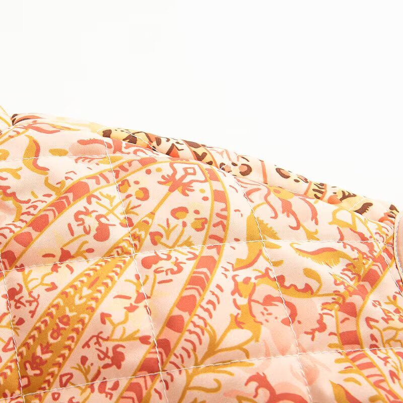 Stand Collar Printed Jacket Factory - OEM Custom Autumn Winter Long Sleeve Versatile