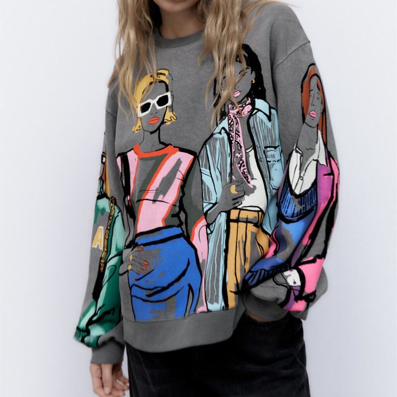 Embroidered Hooded Sweatshirt Factory - OEM Custom Y2k Fashion Women's Pullover