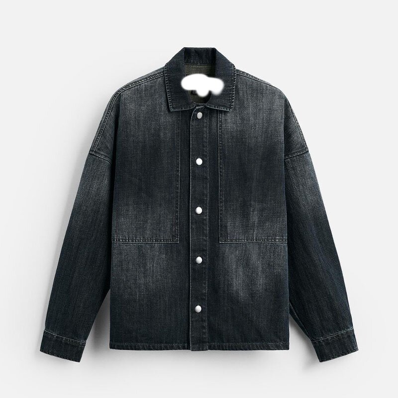 Washed Denim Shirt Factory - OEM Custom Spring Men's Retro Loose Lapel Casual