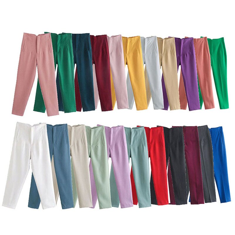 Women's Casual Pants Factory - OEM Custom European American Style Retro High Waist