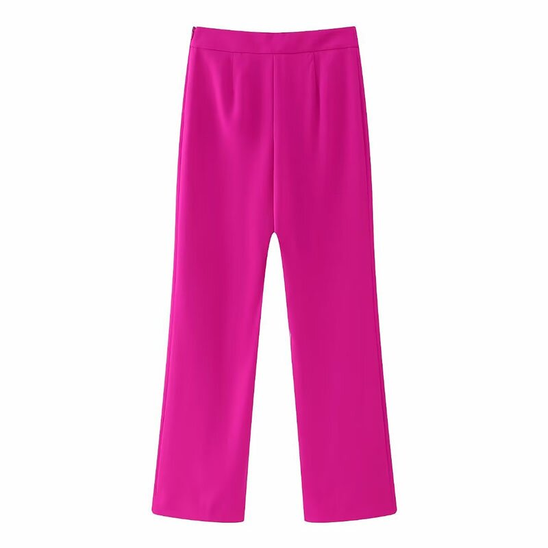 Vertical Straight Leg Pants Factory - OEM Custom Retro High Waist Zipper Fly