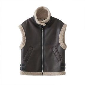 Lapel Vest Motorcycle Fur Vest Factory - OEM Custom Autumn Winter Trend Zipper