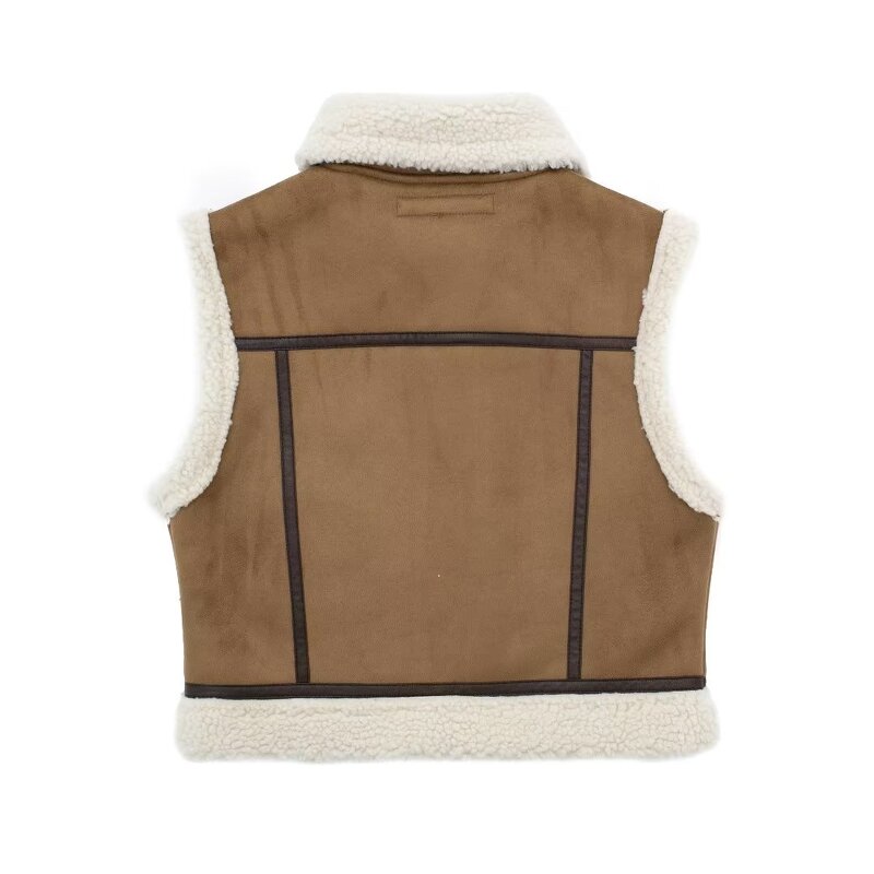 Reversible Short Vest Factory - OEM Custom Retro Casual Lapel Sleeveless Elegant