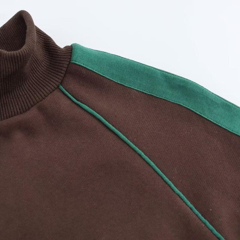 Printed Zipper Sweatshirt Factory - OEM Custom Ribbed Collar Women's Casual