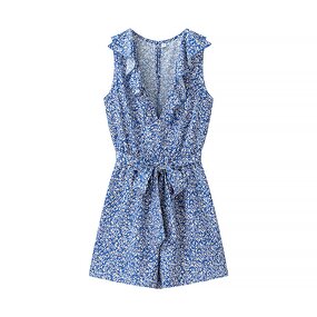 Sleeveless Printed Jumpsuit Factory - OEM Custom Retro Casual Sexy High Waist