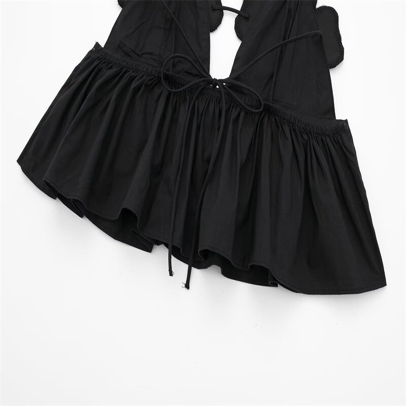 Shiny Flower Embellishment Top Factory - OEM Custom Retro Casual Sleeveless Tank