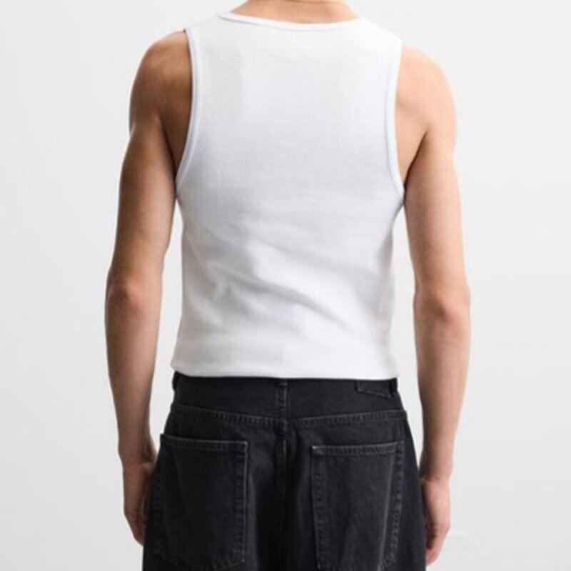 Blended Heart-Shaped Slim Vest Factory - OEM Custom Spring Men's Retro Solid Color