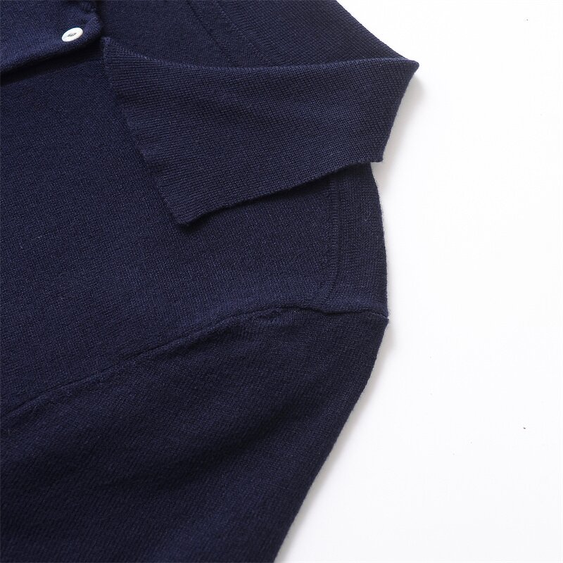 Short-sleeved Knitted Sweater Factory - OEM Custom Retro Lapel Basic Casual Female