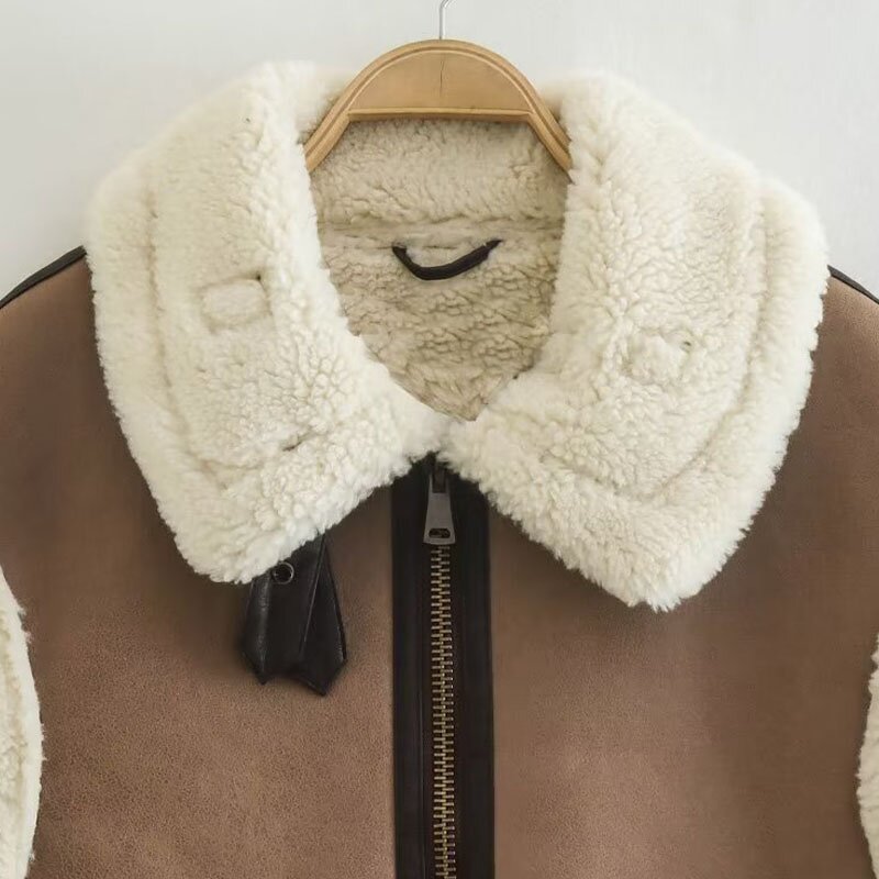 Fleece Splicing Tank Top Factory - OEM Custom Vintage Turn-Down Collar Waistcoat