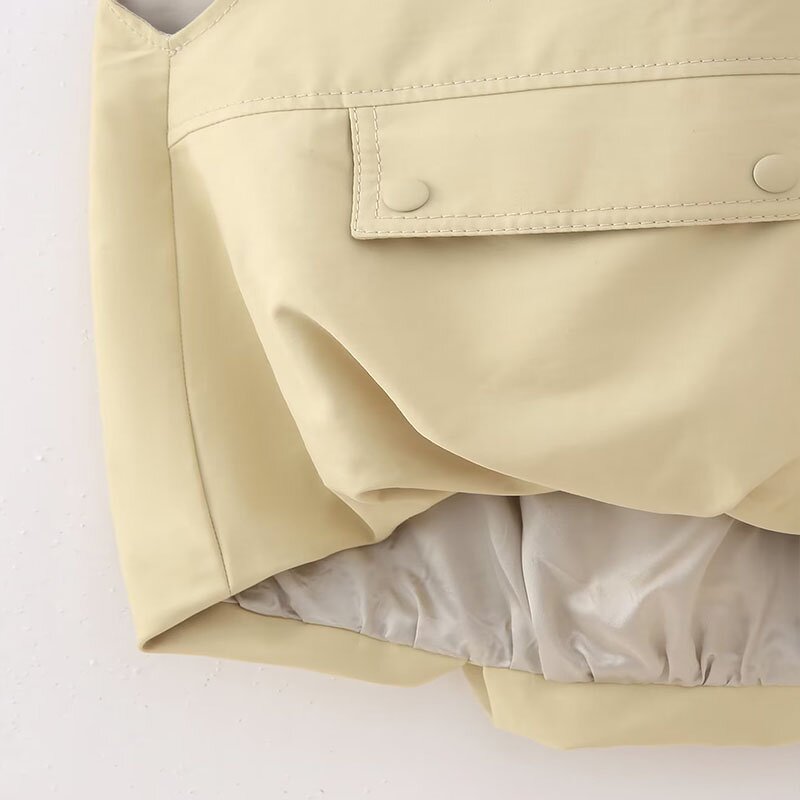 Round Neck Zipper Pleated Vest Factory - OEM Custom European Autumn Classic Retro