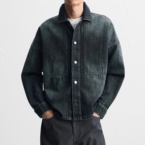 Washed Denim Shirt Factory - OEM Custom Spring Men's Retro Loose Lapel Casual