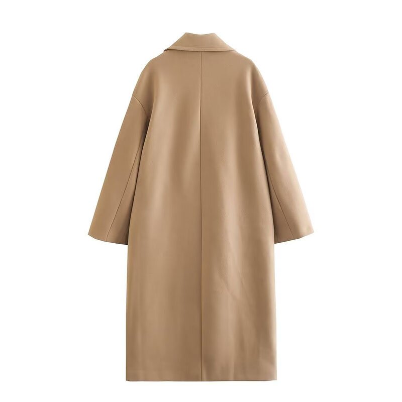 Double Breasted Overcoat Factory - OEM Custom Vintage Long Sleeve Loose Overshirt