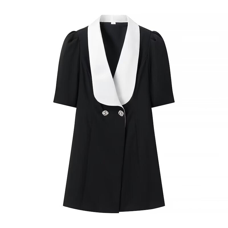 Cutout Embroidery Doll Collar Dress Factory - OEM Custom Vintage Colour Block