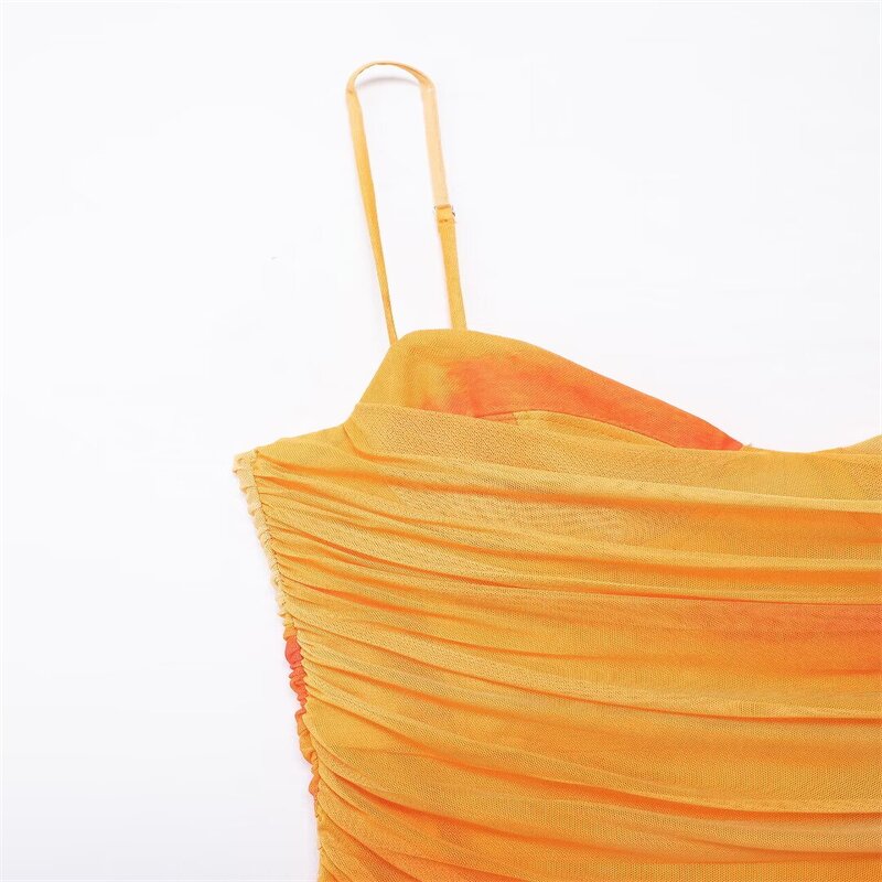 Tie Dye Print Dress Factory - OEM Custom Off the Side Zipper Sexy Backless