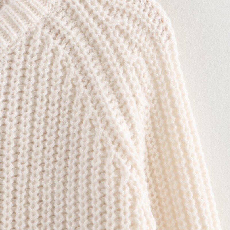 Knitted Loose Sweater Factory - OEM Custom Retro Round Neck Single-Breasted