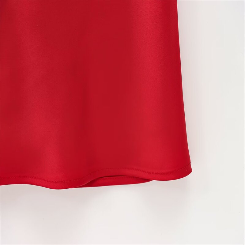 V-neck Satin Midi Dress Factory - OEM Custom Women's Spring V-neck Sleeveless Sexy