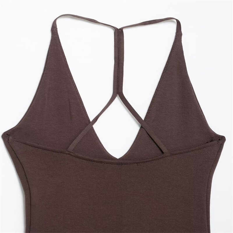 Suspender Jumpsuit Factory - OEM Custom Retro Sexy Sleeveless Slim Fit Female