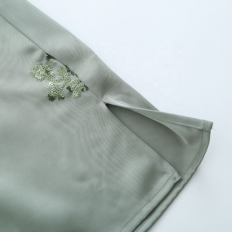 Sequin Satin Blouse Factory - OEM Custom Vintage Lapel Ladies Top