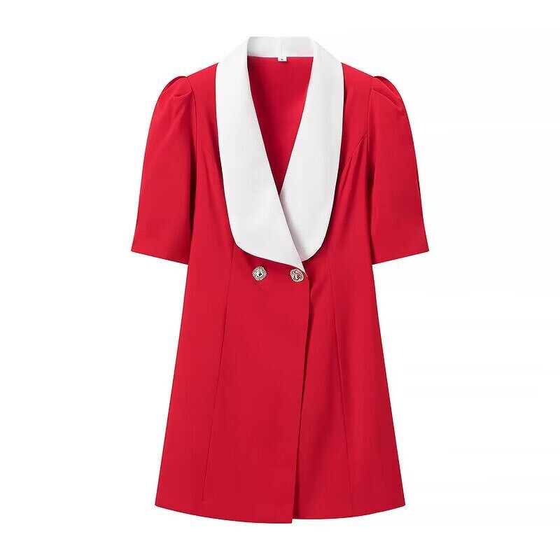 Cutout Embroidery Doll Collar Dress Factory - OEM Custom Vintage Colour Block