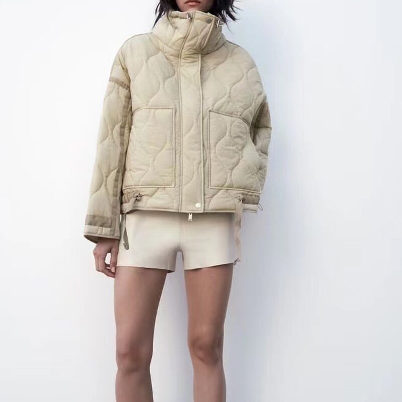 Stand Collar Pocket Decorated Jacket Factory - OEM Custom Winter Casual Long Sleeve