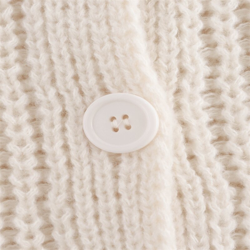 Knitted Loose Sweater Factory - OEM Custom Retro Round Neck Single-Breasted