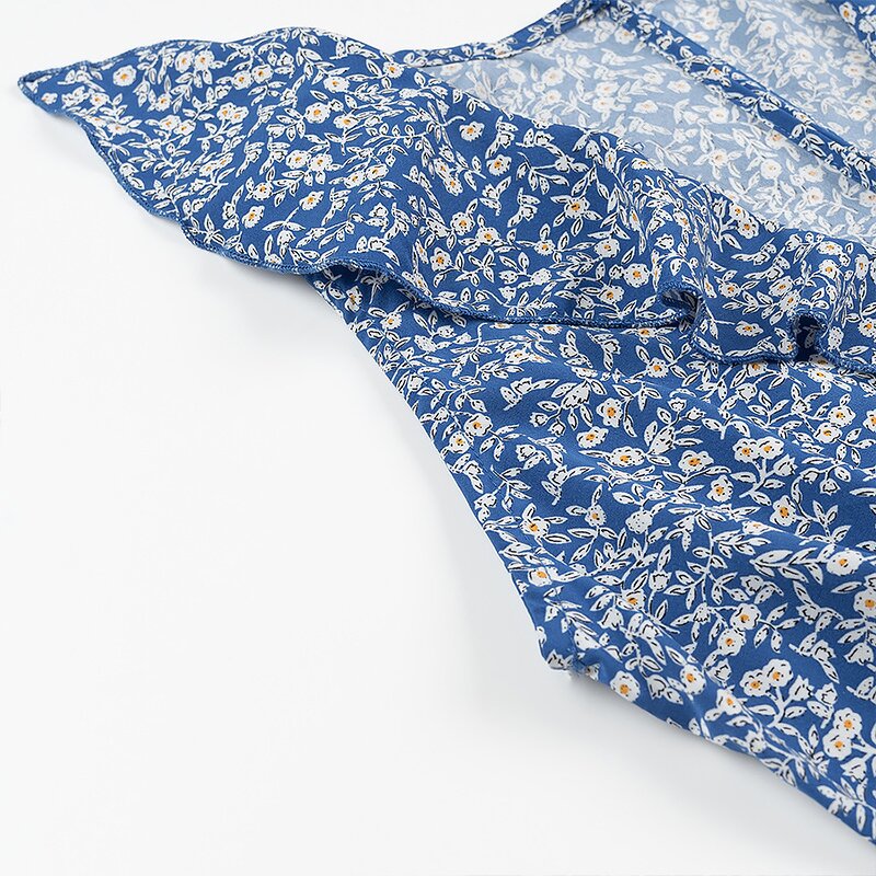 Sleeveless Printed Jumpsuit Factory - OEM Custom Retro Casual Sexy High Waist