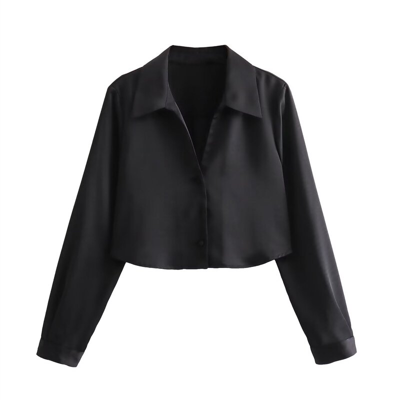 Multicolor Cropped Blouse Factory - OEM Custom Vintage Button Up Women's Top