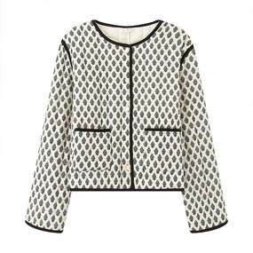 Flower Quilted Cotton Jacket Factory - OEM Custom Autumn Fashion Retro Long Sleeve