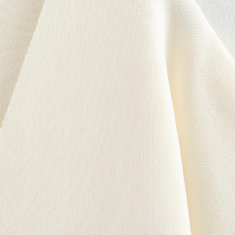 Plain Short-sleeved Sweater Factory - OEM Custom Retro V-neck Single-breasted Female