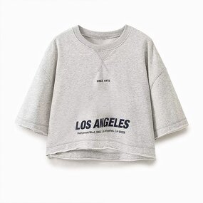 Printed Short Sports Top Factory - OEM Custom Retro Round Neck Women's Top