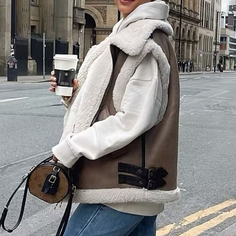 Tank Top Factory - OEM Custom Vintage Sleeveless Turn-Down Collar Side Pocket