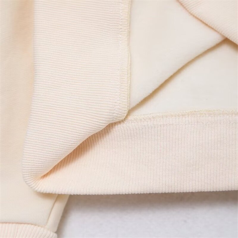 Letter Embroidery Sweatshirt Factory - OEM Custom Women's Round Neck Slim Fit